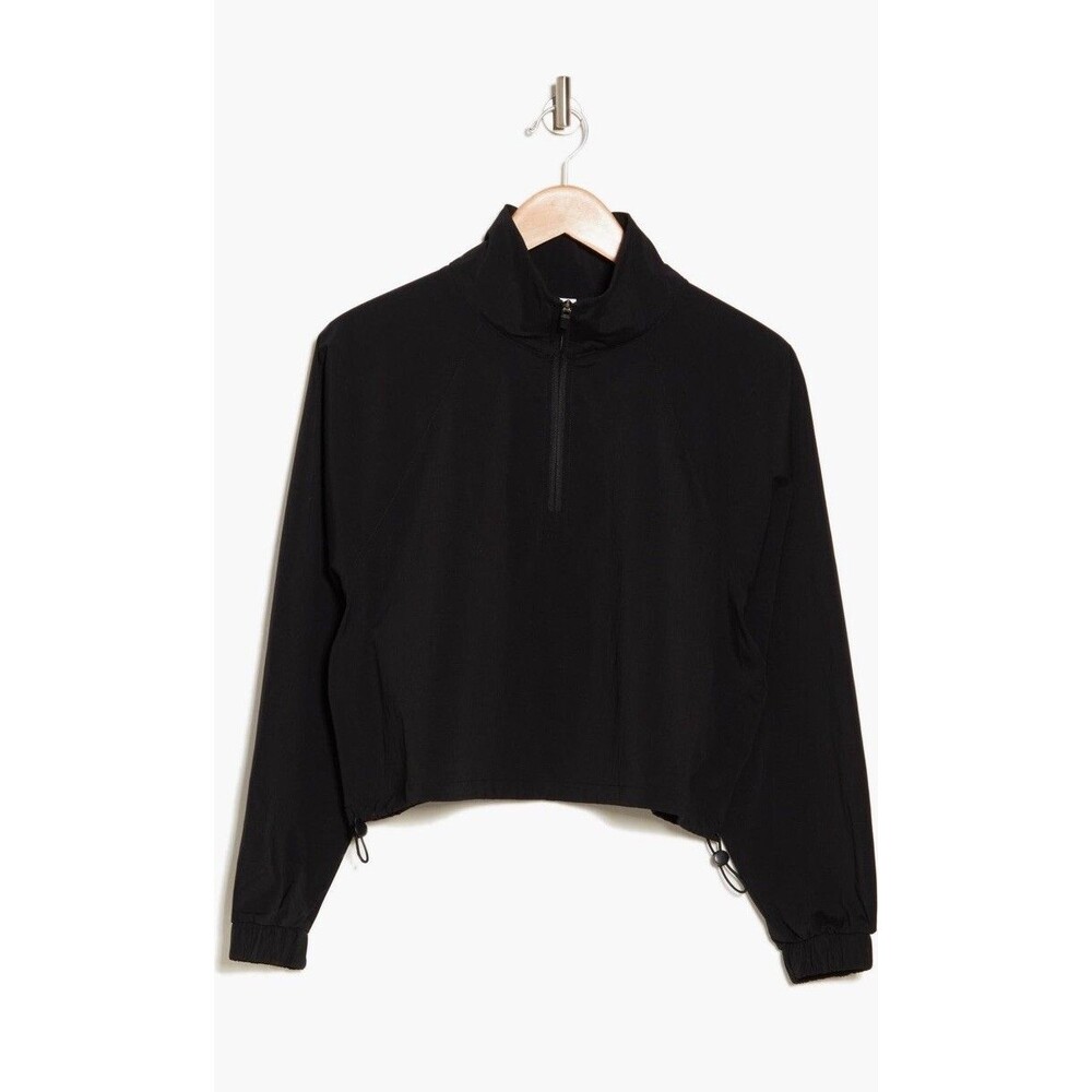 90 DEGREE BY REFLEX Gia Black Ripstop Crop Half Zip Jacket Size XL BRAND NEW! - Picture 3 of 7